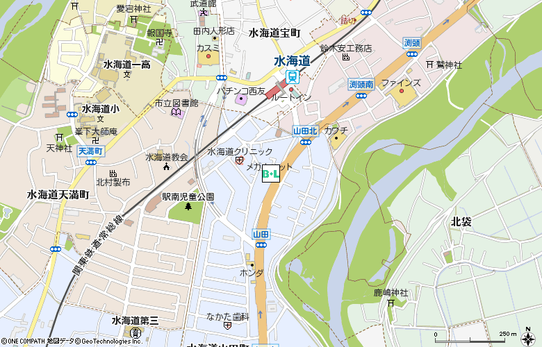 メガネハット水海道バイパス店付近の地図